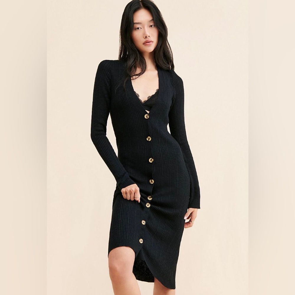 Black Free People Cardigan Dress sz Small